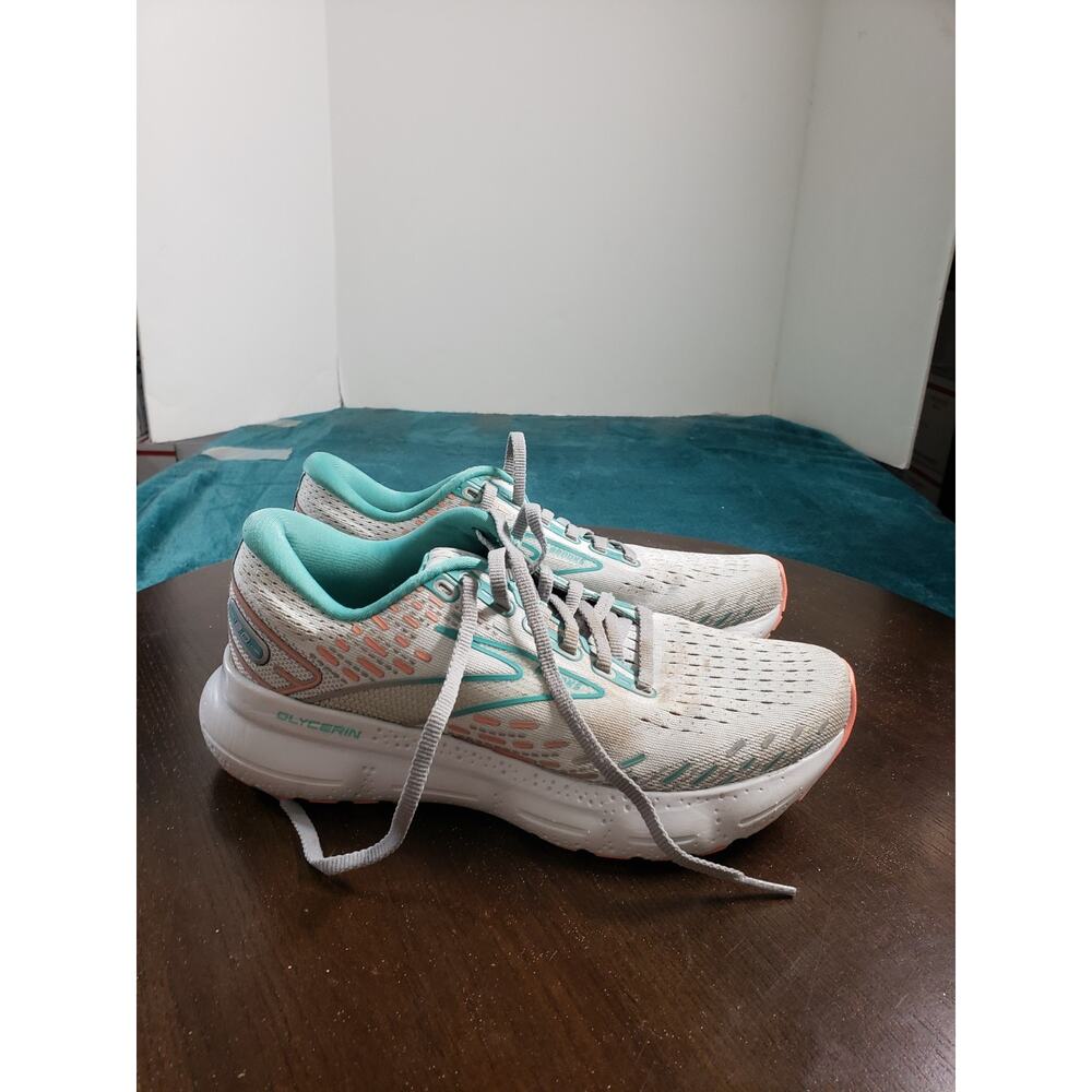 Brooks Glycerin 20 Shoes Size 6 Womens White Blue Running Marathon 1203691B061 - Picture 5 of 12